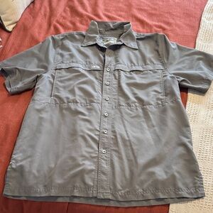 Men's Charcoal Short Sleeve Shirt Jacket